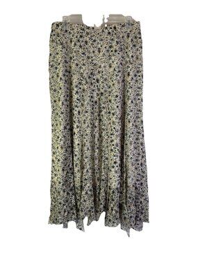 Vintage Y2K Micro Calico Floral Pull On Flowy Skirt Cottagecore